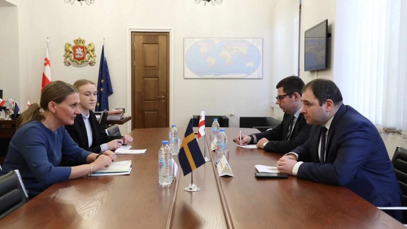 ნიკოლოზ სამხარაძე შვედეთის ელჩს შეხვდა ნიკოლოზ სამხარაძე შვედეთის ელჩს შეხვდა