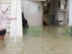 Flooded streets after a storm surge in the Emilia-Romagna region of Italy. Photograph: Dorin Mihai/EPA