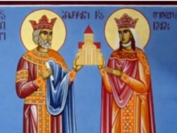 Today's Tropar-Kondak of the Righteous King of the Apostles Mirian and Queen Nanas