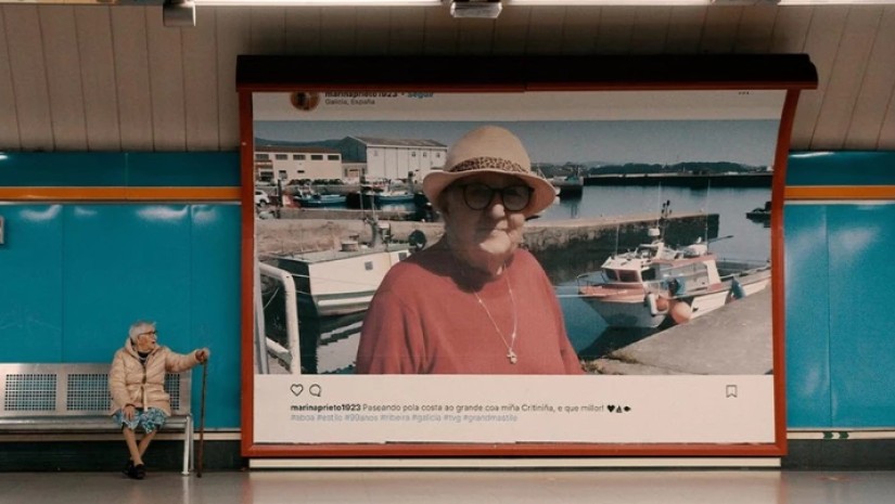 100 წლის ბებოს Instagram-ის პოსტები ბილბორდებზე განათავსეს