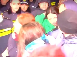 The participants of the rally verbally and physically insulted the neighbors of Giorgi Kalandarishvili and the people living there.