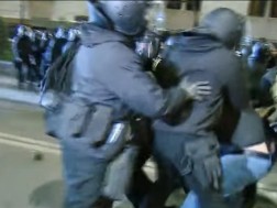 Police forces started arresting the participants of the rally near the Parliament