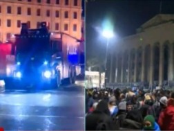 A water jet vehicle is mobilized at the Freedom Square, but there are no special forces on the spot