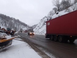 Trailer and semi-trailer vehicle traffic has been restored on the Surami traffic junction-Boriti section.