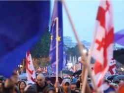 A protest march is being held in Tbilisi