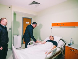 Vazha Siradze visited the wounded patrol inspectors in Batumi