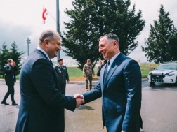 ვახტანგ გომელაური საქართველოს თავდაცვის ძალების დაარსების 34 წლის იუბილესადმი მიძღვნილ საზეიმო ღონისძიებას დაესწრო