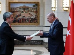 The Ambassador Extraordinary and Plenipotentiary of Georgia to the Republic of Turkey, the President of the Republic of Turkey has handed the credentials to the President of the Republic of Turkey