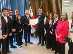 To celebrate Europe Day, youth organizations handed a greeting letter to the EU's presidents to the EU Ambassador