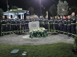 Firefighters paid tribute to the memory of those killed during the June 13 disaster