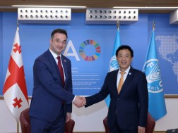 David Songulashvili, as part of a working visit to Rome, met with FAO Director General Ku Donju