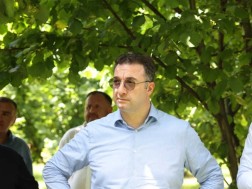 Minister of Environment Protection and Agriculture David Songulashvili is in the Shida Kartli region