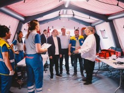 გეკა გელაძე ჩაქვში საგანგებო სიტუაციების მართვის სამსახურის მიერ ჩატარებულ საავიაციო ძებნა-შველის სიმულაციურ სწავლებას დაესწრო