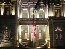 In honor of the memory of those killed in the August 2008 war, the state flag landed at the Presidential Palace
