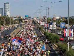 A large -scale anti -government action was held in Serbia
