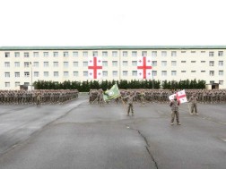 In the Combat Training Center, the recruits took the military oath