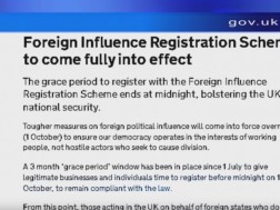 Foreign influence registration scheme in the UK has been enacted - tightened measures are directed against foreign political influence
