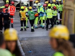 მადრიდის ცენტრში შენობის ნაწილი ჩამოინგრა