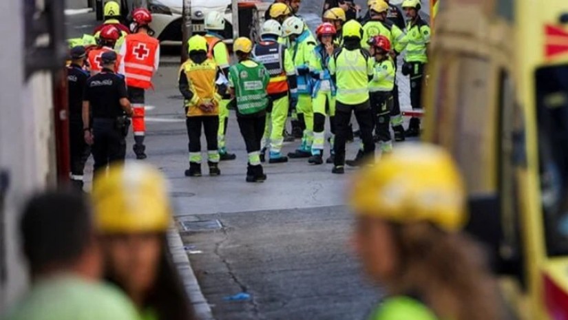 მადრიდის ცენტრში შენობის ნაწილი ჩამოინგრა