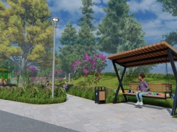  საბურთალოს რაიონში, ნადარეიშვილის ქუჩაზე დასასვენებელი სივრცის რეაბილიტაცია მიმდინარეობს