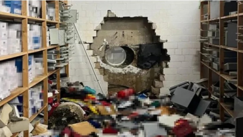 მძარცველებმა ბანკის კედელი გაანგრიეს