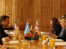 თინათინ რუხაძე ათენის მერს, ჰარის დუკასს შეხვდა