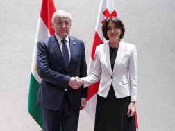  მაკა ბოჭორიშვილი ტაჯიკეთის რესპუბლიკის საგარეო საქმეთა მინისტრს სიროჯიდინ მუხრიდინს შეხვდა